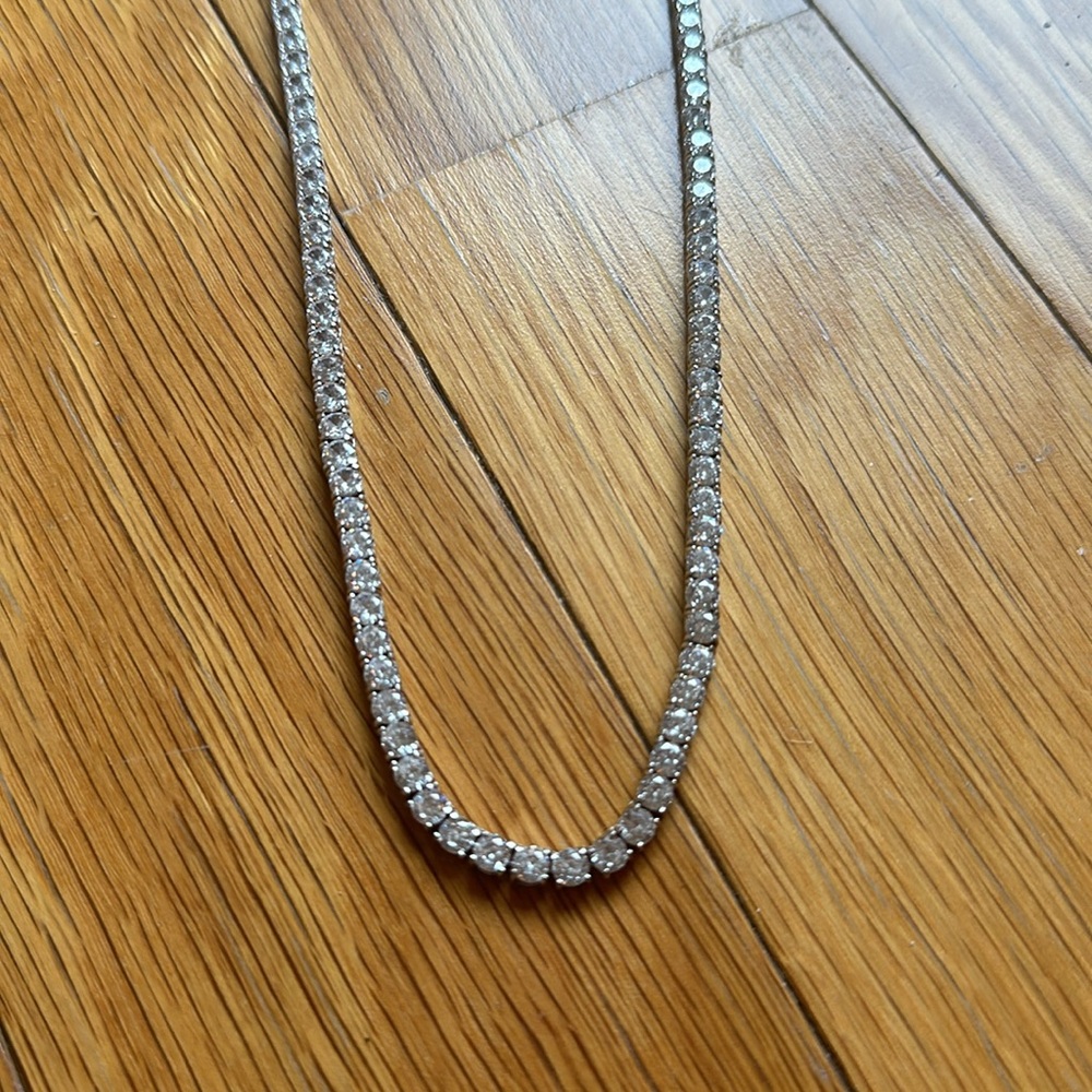 NYC Sterling Tennis Necklace for Women & Men. 3mm Round CZ Tennis Necklace - Picture 6 of 6
